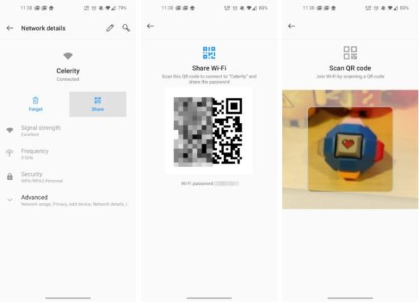 Condividere password WiFi QR Code Android