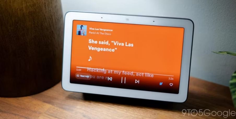 Google Nest Hub Spotify testi sincronizzati