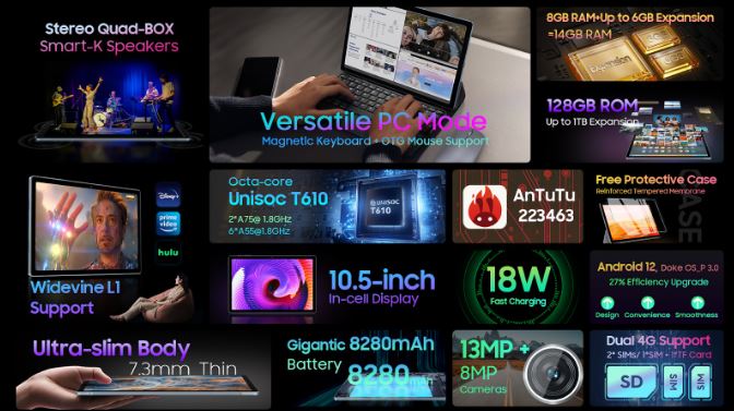 Blackview Tab 15 ufficiale: buon tablet da multimedialità al
