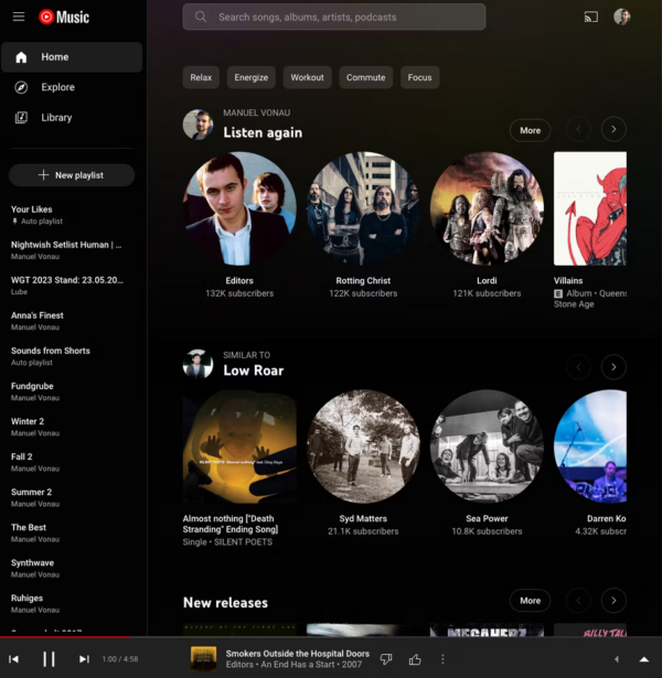 YouTube Music nuova UI stile Play Music