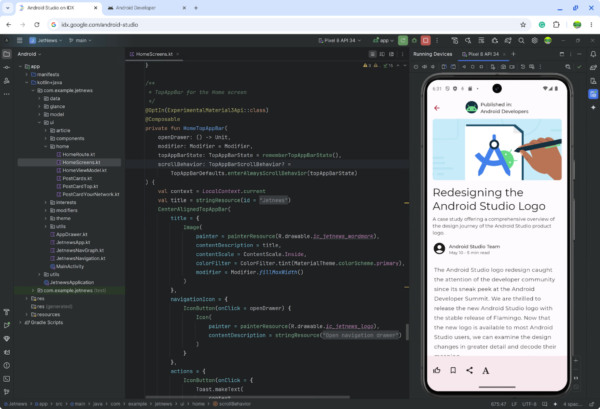 Google porta Android Studio sul web con il Project IDX