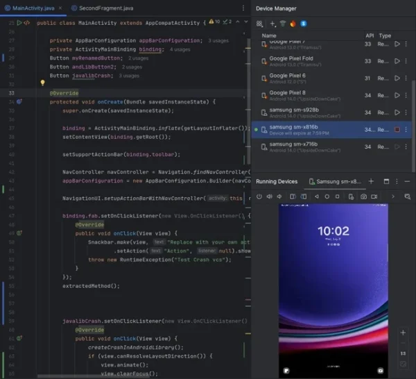 Android-Studio-emulazione da remoto smartphone Samsung