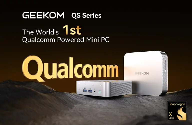 Geekom cala un tris d’assi al CES con i nuovi mini PC QS1 (Snapdragon X Elite), A9 MAX e IT15